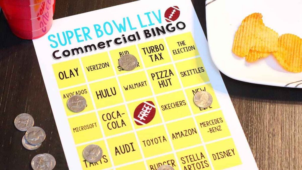 Super Bowl Commercial Bingo